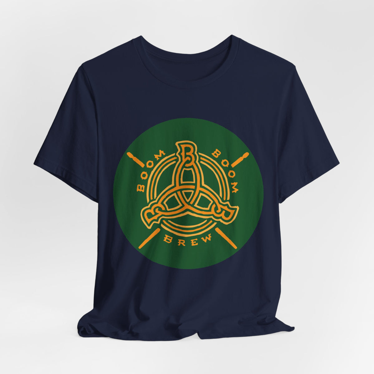 Boom Boom Brew Tee — Celtic Knot Coffee / Drum Shop Logo Shirt