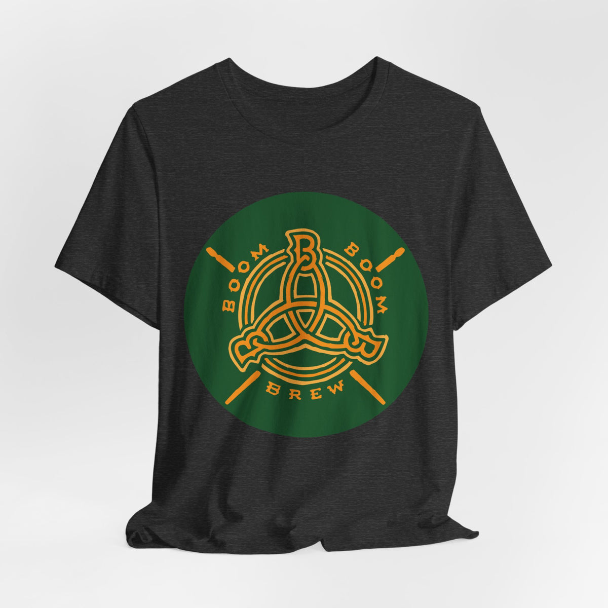 Boom Boom Brew Tee — Celtic Knot Coffee / Drum Shop Logo Shirt