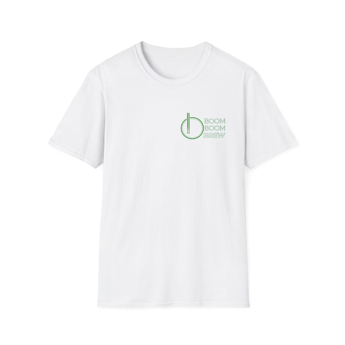 T-Shirt — Minimal Green 'Bloom Room' Logo Tee