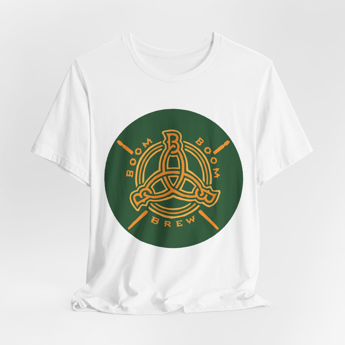 Boom Boom Brew Tee — Celtic Knot Coffee / Drum Shop Logo Shirt