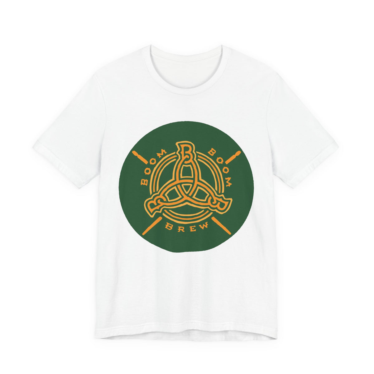 Boom Boom Brew Tee — Celtic Knot Coffee / Drum Shop Logo Shirt